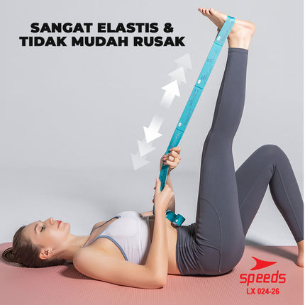 SPEEDS Yoga Strap 8 Loops Yoga Stretching Exercise Strap Woven Yoga Pilates Power Band Karet Fitness Elastis Back Band Resistance Band 024-26