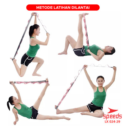 SPEEDS Yoga Strap Yoga Belt Tali Yoga Ring Yoga Stretching Strap Power Band Resistance Band Karet Fitnes Legs Stretch Power Band Woven Fitness 024-29