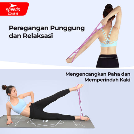 SPEEDS Tali Yoga Yoga Pull Rope Resistance Band Elastis 10mm Yoga Alat Fitness Olahraga Gym 024-32