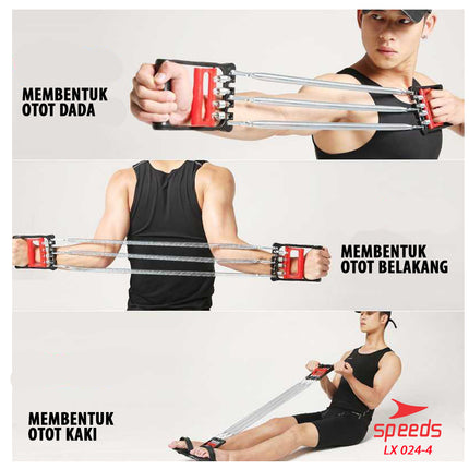 SPEEDS Spring Chest Pull Excerciser / Alat Fitness 3in1 Portable berkualitas 024-4