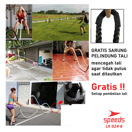 SPEEDS Tali Fitness Battle Rope Battling Ropes Gym waves rope crossfit mma muaythai 12 Meter 024-6