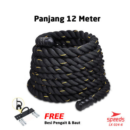 SPEEDS Tali Fitness Battle Rope Battling Ropes Gym waves rope crossfit mma muaythai 12 Meter 024-6