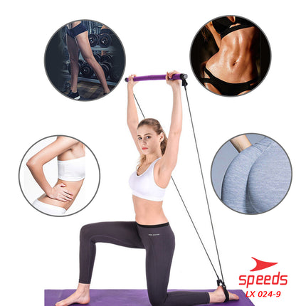 SPEEDS Portable Pilates Studio Tali Yoga Resistance Band Untuk Olahraga Senam Elastis 024-9