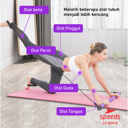 SPEEDS Portable Pilates Studio Tali Yoga Resistance Band Untuk Olahraga Senam Elastis 024-9