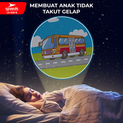 SPEEDS Mainan Anak Senter Proyektor Fun Flashlight Mainan Proyektor Gambar Mainan Edukasi Senter Mainan Anak 2In1 025-6