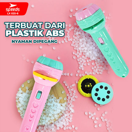 SPEEDS Mainan Anak Senter Proyektor Fun Flashlight Mainan Proyektor Gambar Mainan Edukasi Senter Mainan Anak 2In1 025-6