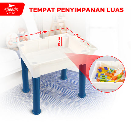 SPEEDS Meja Balok Bangunan Set Belajar Anak Set Meja Gambar Karakter Balok Besar Anak Belajar Mewarnai Melukis 025-8