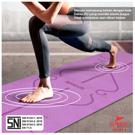 SPEEDS Matras Yoga TPE 6mm Alas Yoga Mat Alas Olahraga Karpet Spons Gym Berstandar SNI 027-1