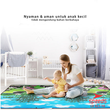 SPEEDS Karpet Gulung Alas Bermain Tidur Duduk Bayi 180x200x6mm Portabel EPE Tikar Gulung 027-10