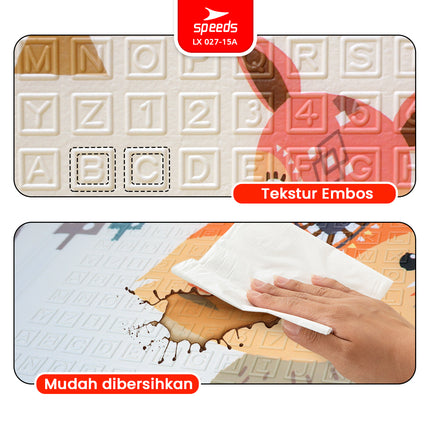SPEEDS SNI A Playmat Bayi Karpet Lipat Playmate Matras Bayi 180x200cm Playmat Bayi Anak/Bayi Tikar Lipat Foam 027-15