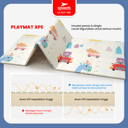 SPEEDS SNI A Playmat Bayi Karpet Lipat Playmate Matras Bayi 180x200cm Playmat Bayi Anak/Bayi Tikar Lipat Foam 027-15