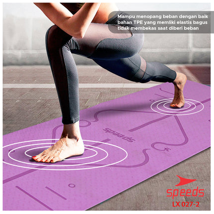SPEEDS Matras Yoga TPE Tebal 6mm Alas Olahraga Yoga Mat Alas Yoga Karpet Gym Gulung Berstandar SNI 027-2
