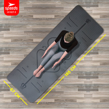 SPEEDS Matras Yoga TPE Tebal 6mm Alas Yoga Mat Alas Yoga Karpet Gym Gulung Berstandar SNI 027-3