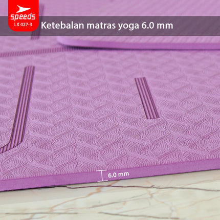 SPEEDS Matras Yoga TPE Tebal 6mm Alas Yoga Mat Alas Yoga Karpet Gym Gulung Berstandar SNI 027-3