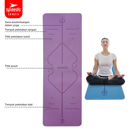 SPEEDS Matras Yoga TPE Tebal 6mm Alas Yoga Mat Alas Yoga Karpet Gym Gulung Berstandar SNI 027-3