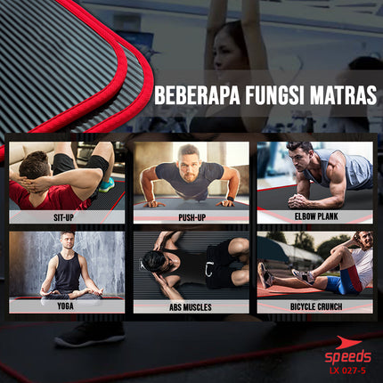 SPEEDS Matras Yoga NBR Tebal 10mm Premium Alas Olahraga Yoga Karpet Mat Spons Gym 027-5
