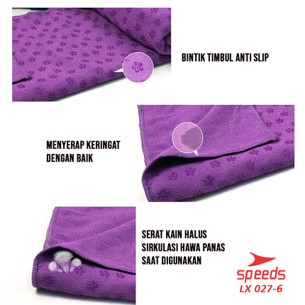 SPEEDS Yoga Towel Mat Handuk Yoga Matrass Anti Bacterial Washable Portable Untuk Fitness 027-6