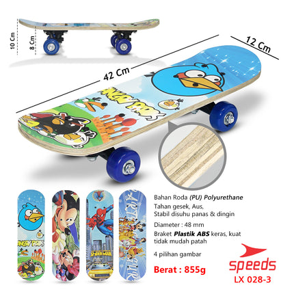 SPEEDS Papan Skateboard Anak Pennyboard Mainan Papan Skate Fullset Freestyle Anak 028-1705