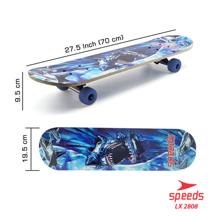 SPEEDS Papan Skateboard FullSet Dewasa Besar Alas Pasir Kayu Skate Board LX 028-6 , 2808 Sans