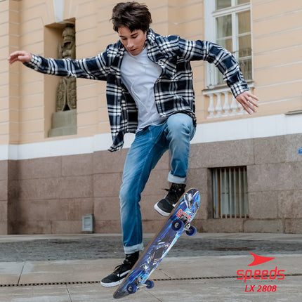 SPEEDS Papan Skateboard FullSet Dewasa Besar Alas Pasir Kayu Skate Board LX 028-6 , 2808 Sans