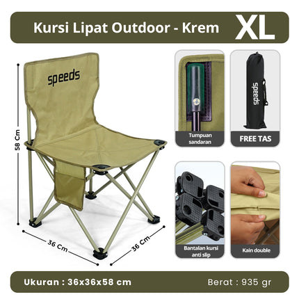 SPEEDS Kursi Lipat Outdoor Portable Kursi Camping Folding Chair Gunung Kemah Mudah LX 031-14