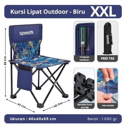 SPEEDS Kursi Lipat Outdoor Portable Kursi Camping Folding Chair Gunung Kemah Mudah LX 031-14