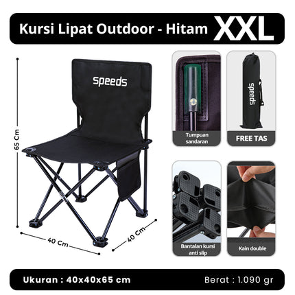SPEEDS Kursi Lipat Outdoor Portable Kursi Camping Folding Chair Gunung Kemah Mudah LX 031-14