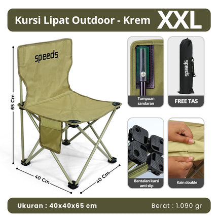 SPEEDS Kursi Lipat Outdoor Portable Kursi Camping Folding Chair Gunung Kemah Mudah LX 031-14