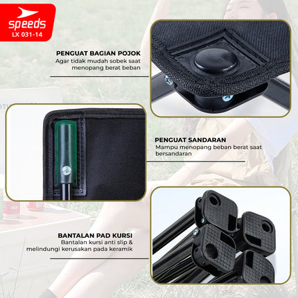 SPEEDS Kursi Lipat Outdoor Portable Kursi Camping Folding Chair Gunung Kemah Mudah LX 031-14