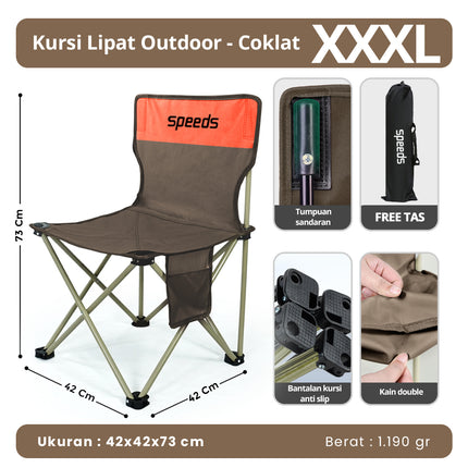 SPEEDS Kursi Lipat Outdoor Portable Kursi Camping Folding Chair Gunung Kemah Mudah LX 031-14