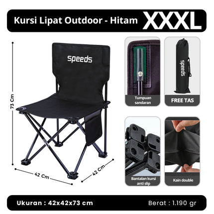 SPEEDS Kursi Lipat Outdoor Portable Kursi Camping Folding Chair Gunung Kemah Mudah LX 031-14