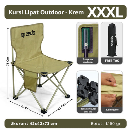 SPEEDS Kursi Lipat Outdoor Portable Kursi Camping Folding Chair Gunung Kemah Mudah LX 031-14
