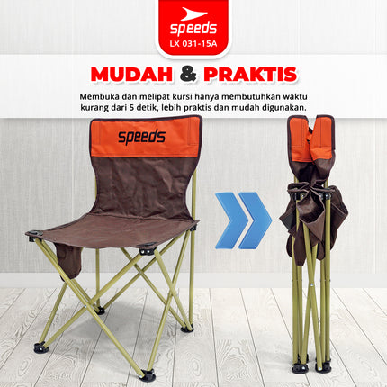 SPEEDS Kursi Lipat Outdoor Indoor Kemah L XL 2XL 3XL Camping Portabel Folding Chair LX 031-15A