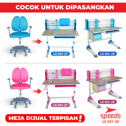 SPEEDS Kursi Anak Kaki Roda 6 Kursi Belajar Anak Bangku Anak Multifungsi Table Board 031-30
