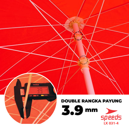 SPEEDS Payung Tenda Lebar 280CM Payung Pantai Cafe Bazaar Parasol Diameter Tenda Booth Jualan 031-4