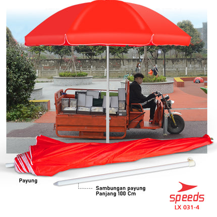 SPEEDS Payung Tenda Lebar 280CM Payung Pantai Cafe Bazaar Parasol Diameter Tenda Booth Jualan 031-4