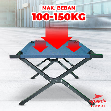 SPEEDS Kasur Tidur Velbed Tempat Tidur Lipat Kasur Portable Kaki Silang Indoor Outdoor 031-41