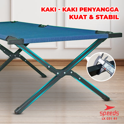 SPEEDS Kasur Tidur Velbed Tempat Tidur Lipat Kasur Portable Kaki Silang Indoor Outdoor 031-41