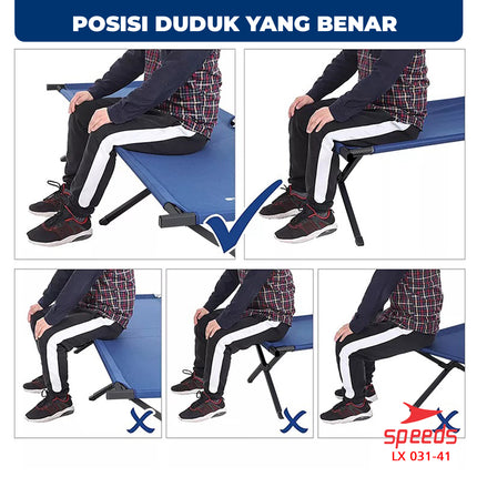 SPEEDS Kasur Tidur Velbed Tempat Tidur Lipat Kasur Portable Kaki Silang Indoor Outdoor 031-41