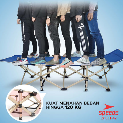 SPEEDS Kasur Tidur Lipat Tempat Tidur Camping Kasur Portable Kaki Silang Indoor Outdoor 031-42