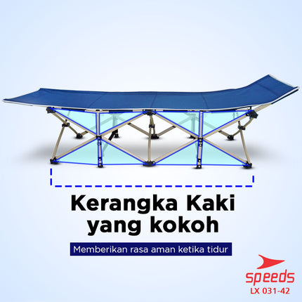 SPEEDS Kasur Tidur Lipat Tempat Tidur Camping Kasur Portable Kaki Silang Indoor Outdoor 031-42
