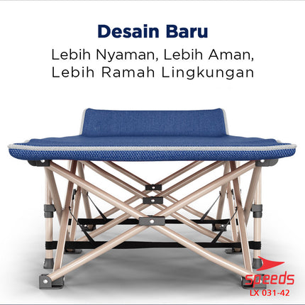 SPEEDS Kasur Tidur Lipat Tempat Tidur Camping Kasur Portable Kaki Silang Indoor Outdoor 031-42