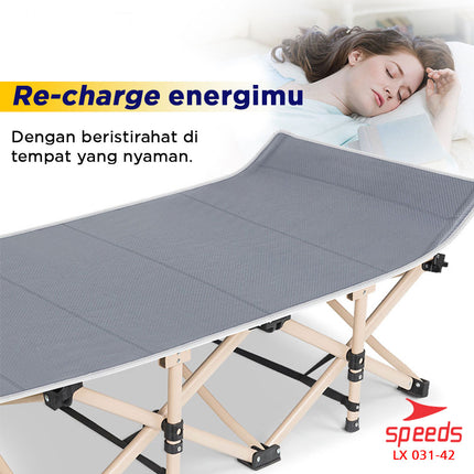 SPEEDS Kasur Tidur Lipat Tempat Tidur Camping Kasur Portable Kaki Silang Indoor Outdoor 031-42