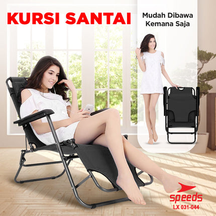 SPEEDS Kursi Lipat Kursi Malas Tempat Tidur Folding Bed Kursi Outdoor Indoor Kursi Santai 031-44