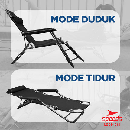 SPEEDS Kursi Lipat Kursi Malas Tempat Tidur Folding Bed Kursi Outdoor Indoor Kursi Santai 031-44