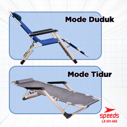 SPEEDS Kursi Lipat Kursi Malas Tempat Tidur Folding Bed Kursi Outdoor Indoor Kursi Santai 031-45