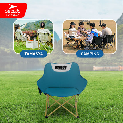 SPEEDS Kursi Lipat Bulat Moon Folding Chair Camping Tenda Mancing Piknik Outdoor 031-46