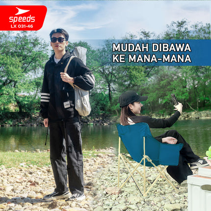 SPEEDS Kursi Lipat Bulat Moon Folding Chair Camping Tenda Mancing Piknik Outdoor 031-46