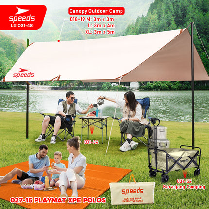 SPEEDS Kursi Lipat Camping 2in1 Folding Chair Tidur Duduk Mancing Rekrasi Foldable Outdoor 031-48