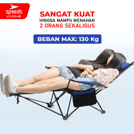 SPEEDS Kursi Lipat Camping 2in1 Folding Chair Tidur Duduk Mancing Rekrasi Foldable Outdoor 031-48
